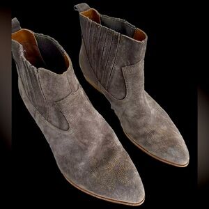 Kork-Ease Prairie Women's Booties Size 9.5 Suede Gray Western Festival